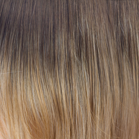 Banana Split-LR  -  A long chocolate root which blends into golden yellow slices with banana blonds running toward the ends. A flattering ombre that enriches your complexion. Banana Split-LR  -  A long chocolate root which blends into golden yellow slices with banana blonds running toward the ends. A flattering ombre that enriches your complexion.