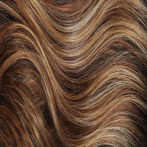 Chocolate Pretzel  -  A swirly delight as it combines a dark brown base with a delightful cascade of medium honey blond and medium coppery highlights. Empower any look with this modern brown color. Chocolate Pretzel  -  A swirly delight as it combines a dark brown base with a delightful cascade of medium honey blond and medium coppery highlights. Empower any look with this modern brown color.