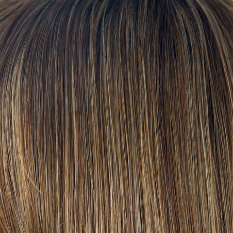 Iced Mocha-R  -  Balances our Medium Brown-base with cool light blond highlights. Warm, dark root color creates any type of realistic length, giving off a stunning look. Iced Mocha-R  -  Balances our Medium Brown-base with cool light blond highlights. Warm, dark root color creates any type of realistic length, giving off a stunning look.