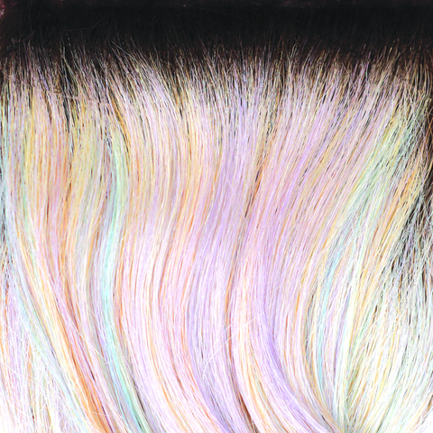 Pastel Rainbow-R  -  At first glance, this looks like a brilliant medium brown rooted blond, then it pops like a concerto of colored sunbeams with the palest of peaches, limes and lilac pinks. Pastel Rainbow-R is full of surprises. Pastel Rainbow-R  -  At first glance, this looks like a brilliant medium brown rooted blond, then it pops like a concerto of colored sunbeams with the palest of peaches, limes and lilac pinks. Pastel Rainbow-R is full of surprises.