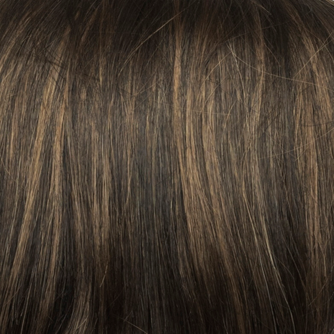 Brown Sable  -  A neutral medium brown base with cool light brown highlights. With face-framing strands, this will brighten any complexion.