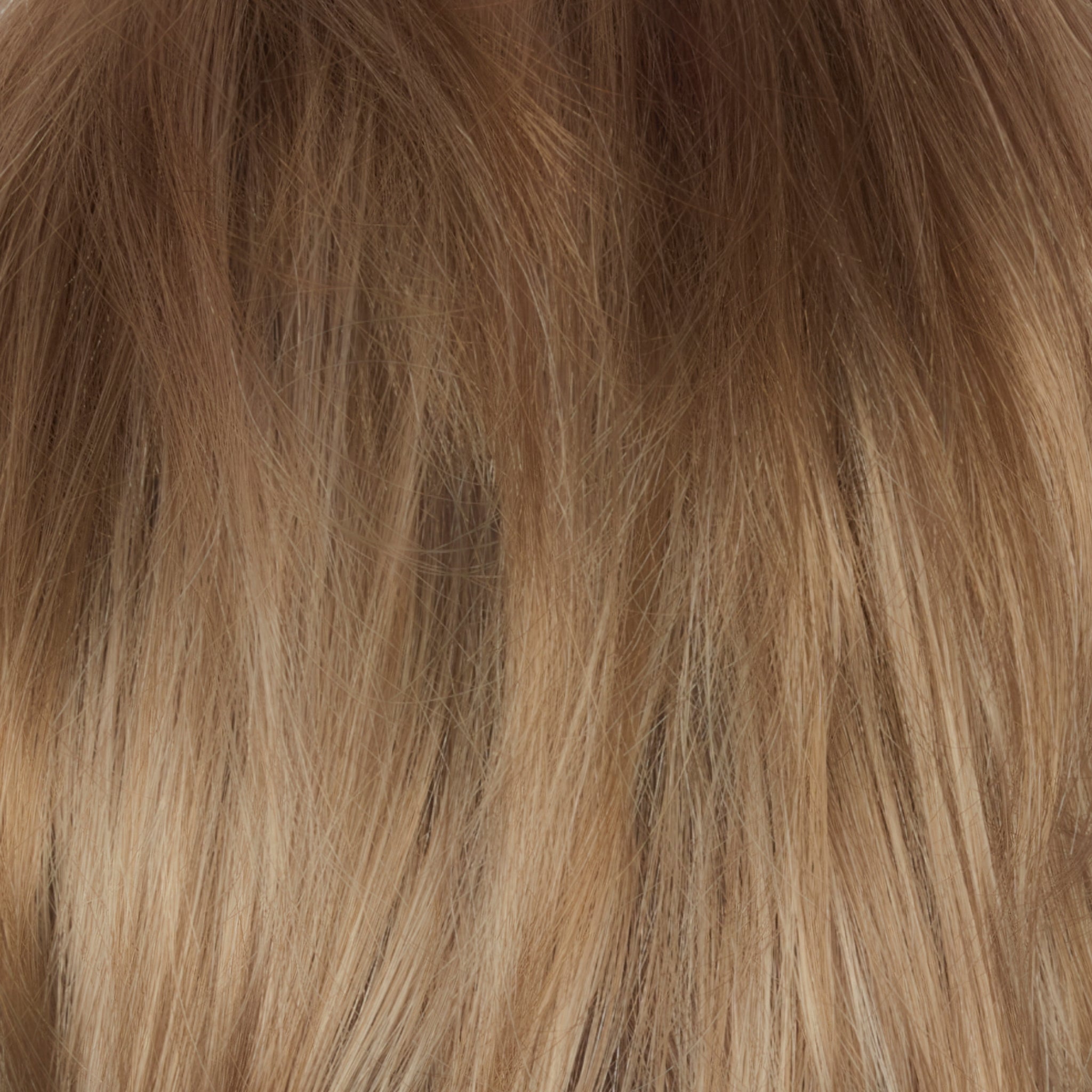 Champagne Sunset - A luxurious dark/medium multi-tonal blond with a chocolate brown root regrowth  that captures the essence of a summer sunset. This beautiful color is ideal for those who appreciate textured honey, ash and gold hues.