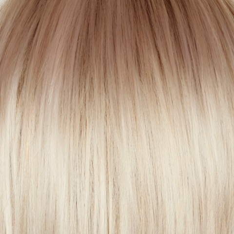 A rooted sister of the stunning hair color  ‘Ghost Blond’. This color has a medium neutral blond root regrowth which transfers into a pearl cream blond.
