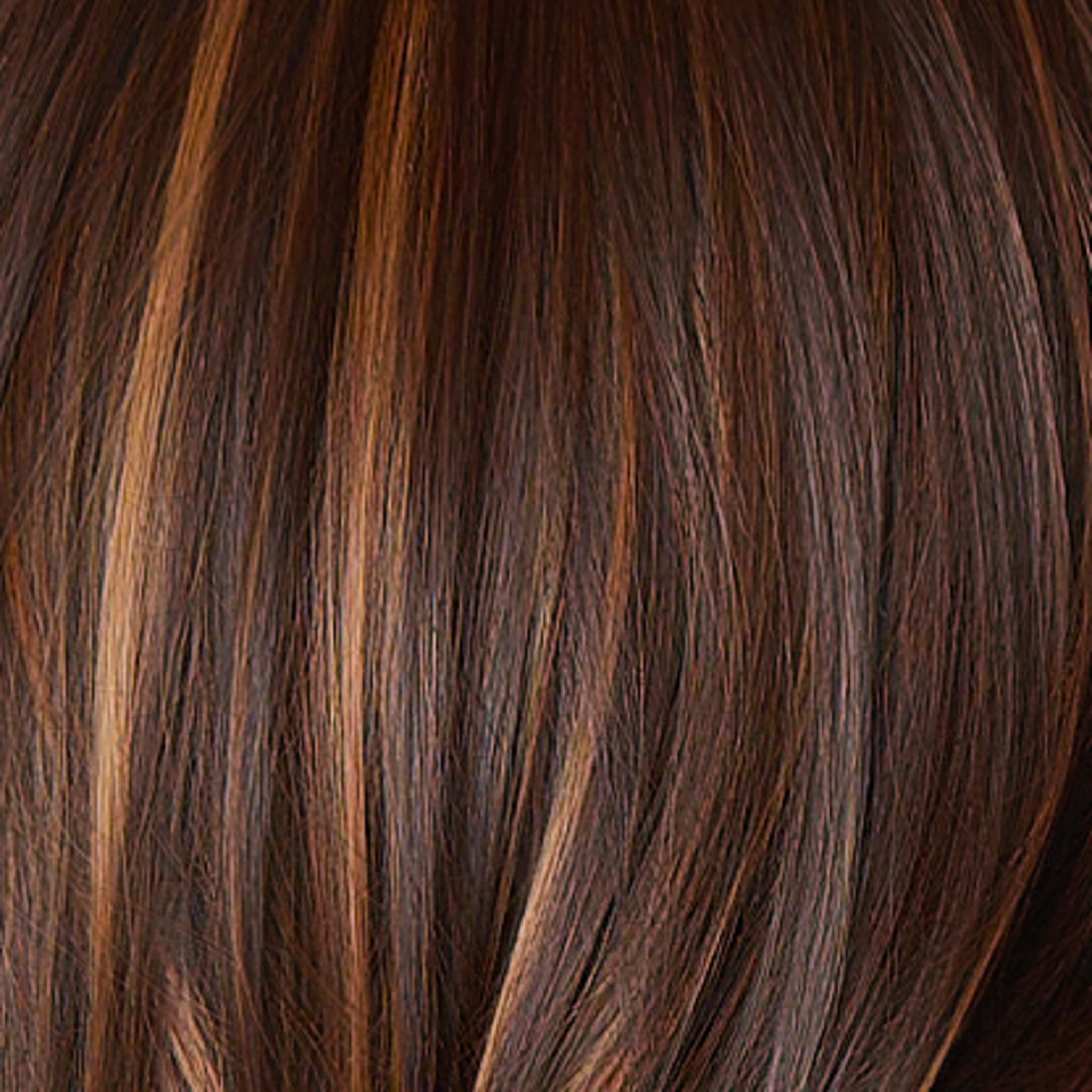 Glazed Auburn-R - Stunning fusion of deep red, medium copper, and dark chocolate root. This color is the essence of timeless beauty.                           