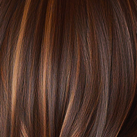 Glazed Auburn-R - Stunning fusion of deep red, medium copper, and dark chocolate root. This color is the essence of timeless beauty.                           