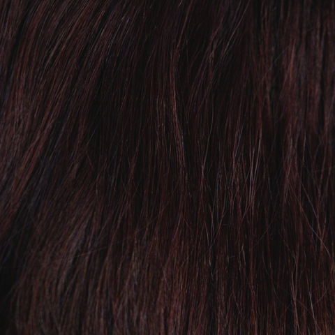 Mulberry Brown  -  A decadent dark rich red brown. Tones of rich dark summer berries run throughout the hair color. This is stunning, shinny, classy and very wearable.