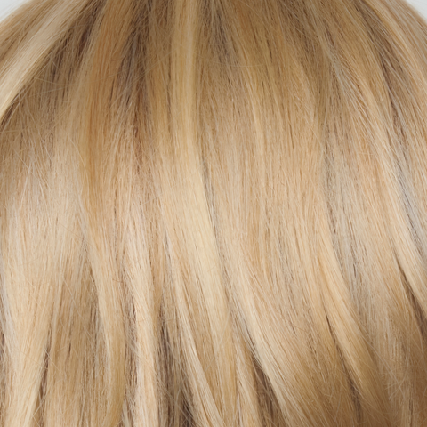 Sandy Cream Blond-R - This shade features soft golden sand tones with subtly rooted color for a natural regrowth effect. This blend of beige brown, honey, and creamy blonde transitions beautifully into lighter shades, creating a warm, versatile look that flatters any skin tone. A perfect choice for effortless, honey-warm blonde style.