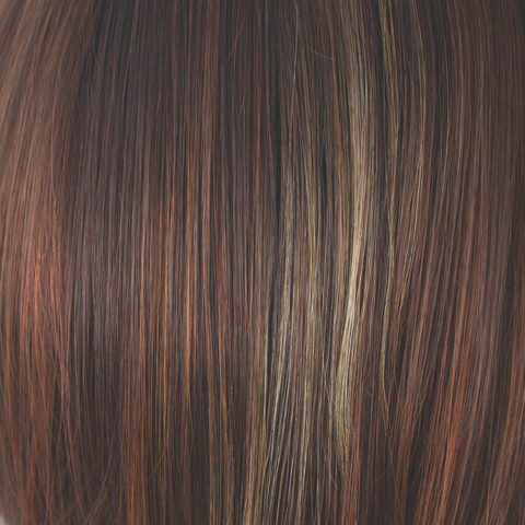 Razberry Ice-R  -  A rooted dark berry regrowth and a dark raspberry brown base with scattered highlights of dark copper and ash pearl medium blond with rouge undertones.