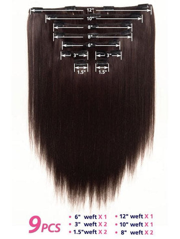 9 Piece Clip In Weave 18" Synthetic Extensions